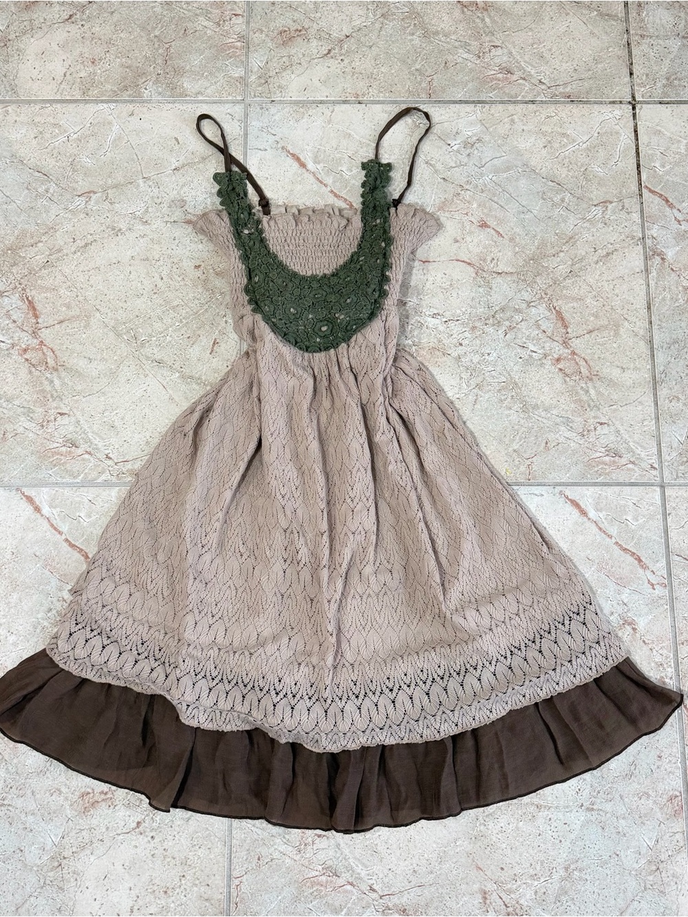 A’reve Boho Crochet Lace Midi Dress Size M